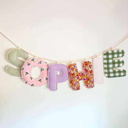 Custom Quilted Baby Name Banner: Nursery Decor