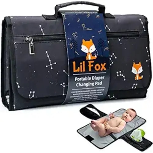 Portable Changing Pad - One-Hand Diaper Change Pad for Baby Diaper Bag or Changing Table. Unisex Baby Shower Gifts, Newborn Essentials