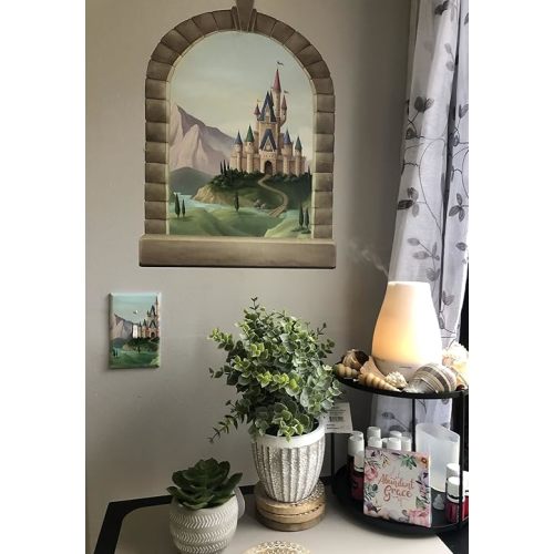 Romantic Fairy Tale Princess Castle Window Girl Room Decor Sticker Decorations for Kids Bedroom Small Mural Wall Decal Nursery Toddler Playroom Birthday Gift (14” x 22”)