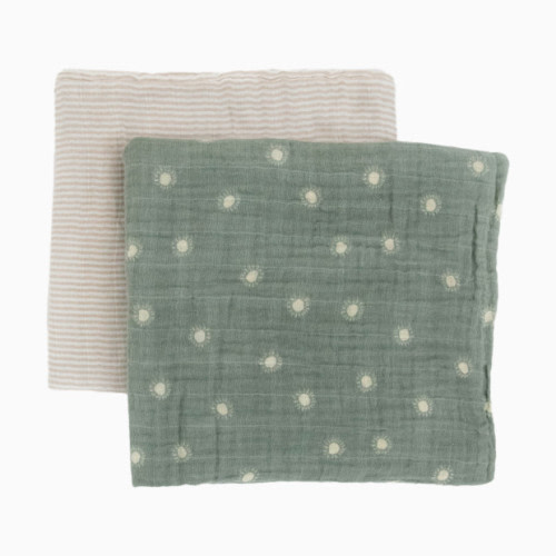 Organic Cotton Muslin Swaddle Blanket 2 Pack - Sage Suns