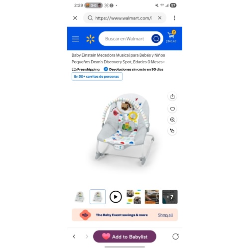 Baby Einstein Dean’s Discovery Spot Musical Infant to Toddler Rocker, Ages 0 Months+
