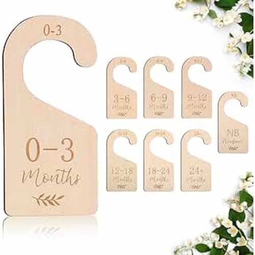 Wooden Baby Closet Dividers for Baby Clothes Organizer,Baby Closet Organizer Hangers For Nursery Decor,Baby Clothes Dividers For Closet Size Hangers