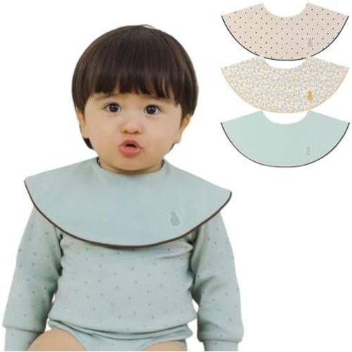 Konny Baby Bibs Set, 360 ​​° Rotate, Soft and Absorbent Bandana Drooling for Boys Girls baby Essentials