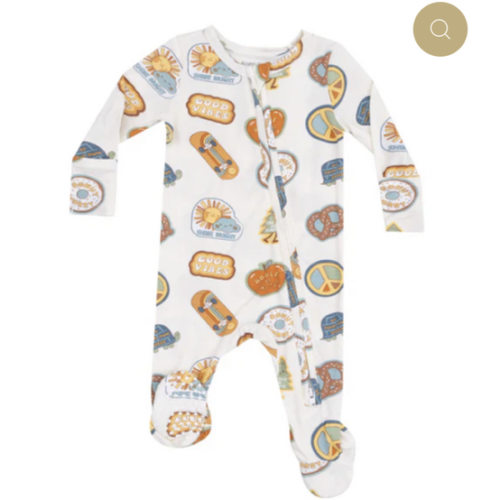 Angel Dear Groovy Vibes Stickers 2-Way Zipper Footie