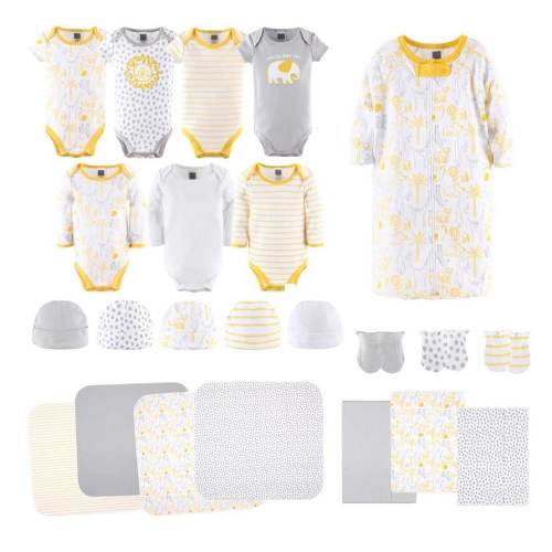 The Peanutshell Sunshine Floral 23-Piece Baby Layette Girl Clothing Gift Set, 0-3 Months - Yellow