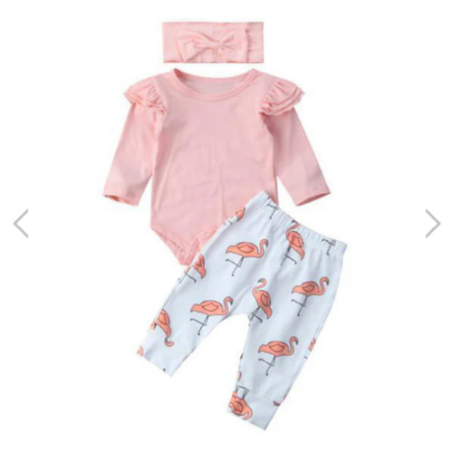FLAMINGO Outfit with Headband - Hazel & Bo