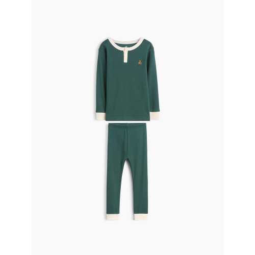 Baby & Toddler Organic Brushed Cotton Henley PJ Set