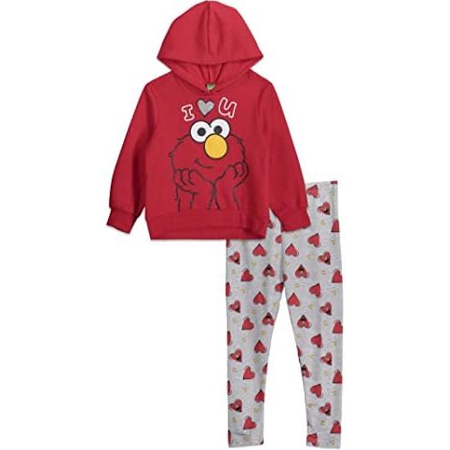 Sesame Street Girls' 2-Piece Fleece Hoodie and Leggings Set for Baby & Kids