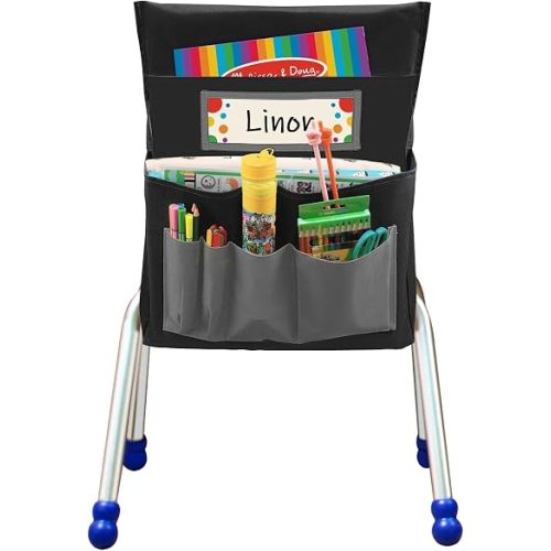 Chair Pockets for Classroom,Chairback Buddy Organizer,Black