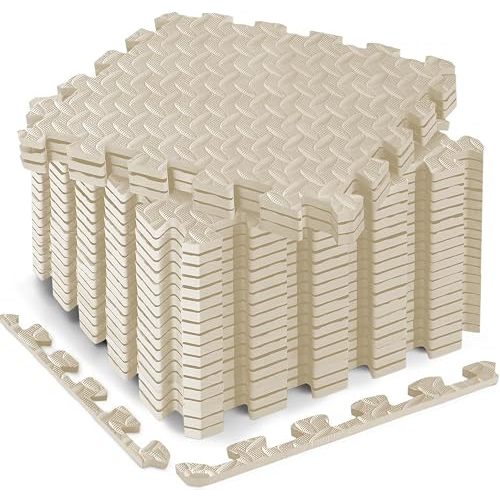 18pcs Puzzle Exercise Mat, 12.6"x12.6"x0.4", 18sqft EVA Interlocking Foam Floor Tiles, Protective, Water-Resistant Flooring for Home Gym & Workout Equipment