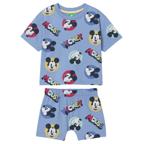 Mickey Mouse Baby Boy 2 Piece French Terry Short Set, Sizes 0-24 Months