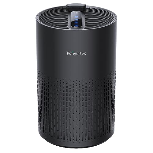 Purivortex Air Purifiers for Home, PX500 Black with Fragrance Sponge | Quiet HEPA Filter for Pollen, Smoke, Dust, Pet Dander, Odor, Hair, Ozone Free, Covers Up to 880 Sq Ft