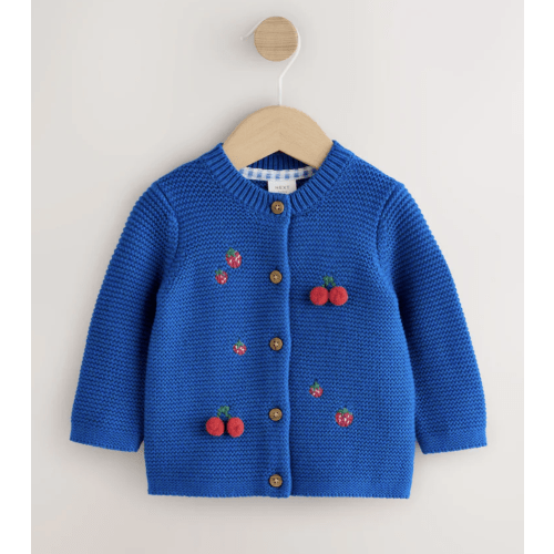Buy Blue Embroidered Cherry Cardigan (0mths-2yrs) from Next USA