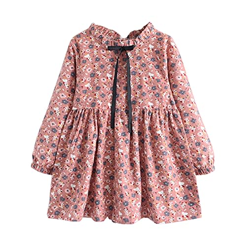 Mud Kingdom Fashion Little Girls Floral Dress Long Sleeve Ruffled Cute Spring Autumn