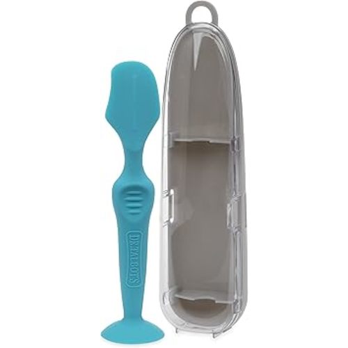 Dr. Talbot's Diaper Cream Brush for Babies - Diaper Rash Cream Applicator with Suction Base and Hygienic Case - Full Size - Aqua Blue