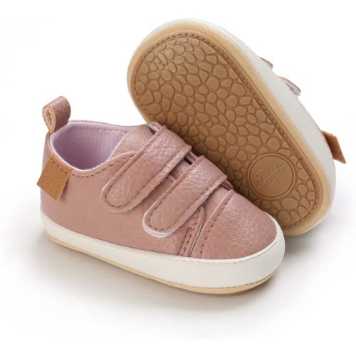Clowora Baby Boys Girls Shoes Non-Slip Rubber Sole Sneakers Infant First Walking Toddler Crib Shoes Newborn Loafers Flats.