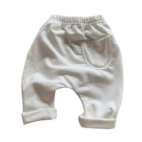 GigrtiJin 0 Months-2 Years Preemie Baby Cotton Sweatpants Solid Color Elastic Waisted Long Pants with Pocket for Newborn Infant