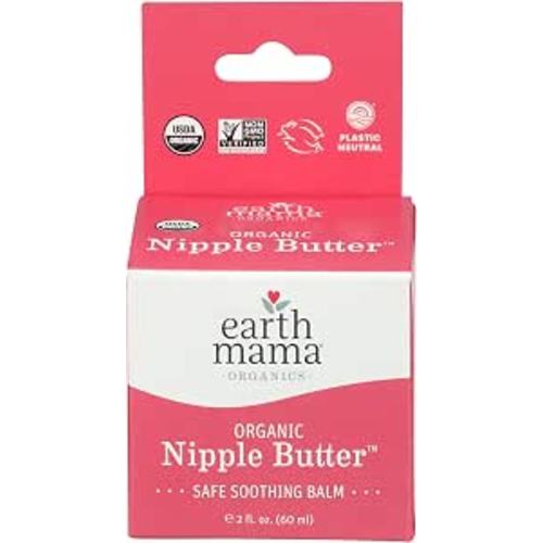 Organic Nipple Butter Breastfeeding Cream by Earth Mama | Lanolin-free, Safe for Nursing & Dry Skin, Non-GMO Project Verified, 2-Fluid Ounce