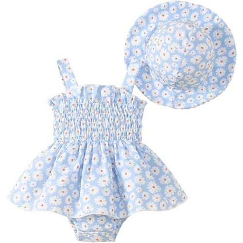 Floral Romper Dress, Halter Backless