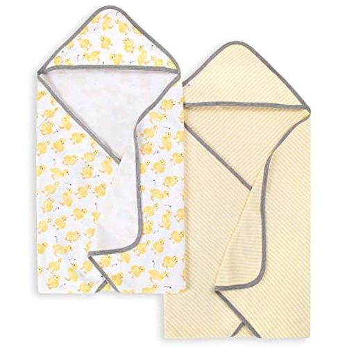 Burt's Bees Baby - Hooded Towels, Absorbent Knit Terry, Super Soft Single Ply, 100% Organic Cotton (Little Ducks, 2-Pack)