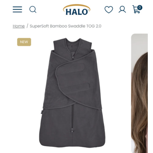 HALO Charcoal Bamboo Swaddle 2.0 TOG | SuperSoft