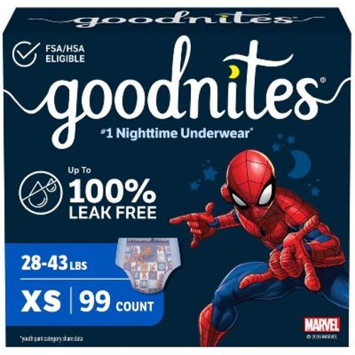 Goodnites Boys' Nighttime Bedwetting Disposable Underwear -Size XS - 99ct