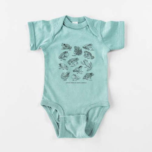 An Illustrated Guide to Native Frogs of North America - Baby Fine Jersey Bodysuit
