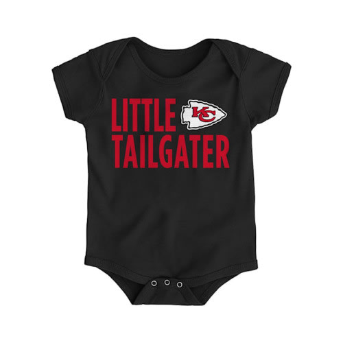 KC Chiefs Kansas City Chiefs BLACK Baby Little Tailgater One Piece - 13346764