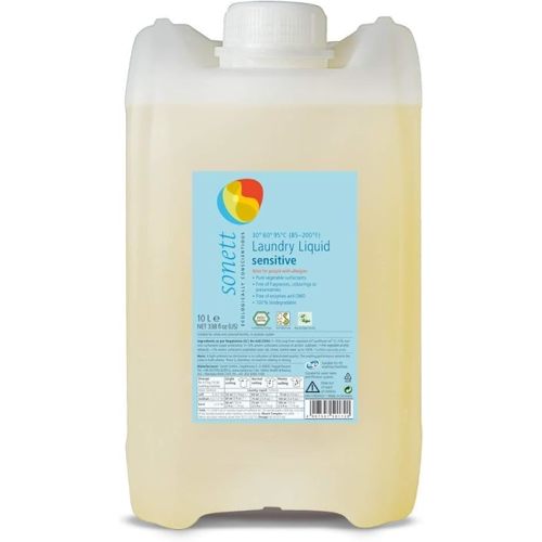 Sonett Organic Laundry Liquid Detergent Sensitive (2.6 gal/10L) for people with allergies GMO free Certified Organically Grown