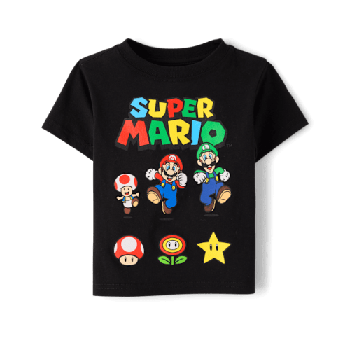 Baby And Toddler Boys Super Mario™ Graphic Tee - Black