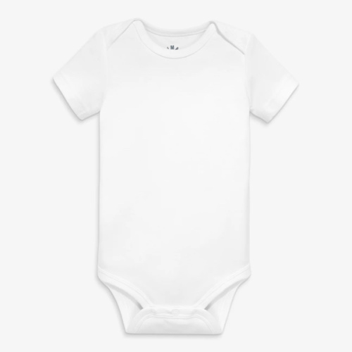 Organic short sleeve babysuit - white