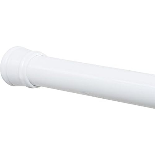 Zenna Home Tension Shower Curtain Rod, White, 27 to 40 Inches – Premium Steel Adjustable Shower Curtain Rod for Bathroom, Easy No Drill Install – Rust Resistant Spring Tension Shower Curtain Bar