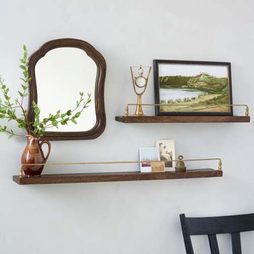 Elliott Wood and Brass Picture Ledge – Magnolia