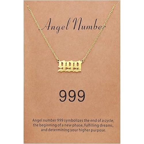 Angel Number Necklace for Women Dainty Gold Plated Number Necklace Numerology Jewelry Gifts for Women