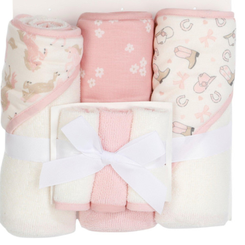 Jessica Simpson Baby Boots and Bows Hooded Bath Towel Set ||P000807725||