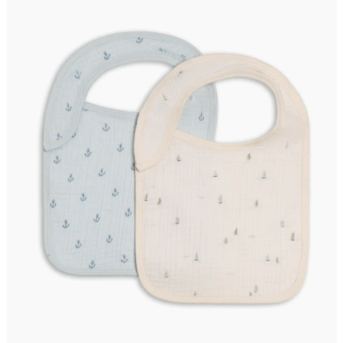 2-Pack Muslin Bibs - Marina + Anchor