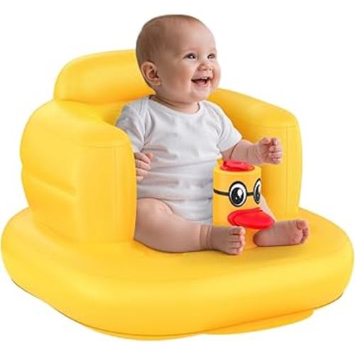 Mink Inflatable Baby Seat for Babies 3+ Months,Infant Floor Seats for Sitting Up,Portable Blow Up Baby Chair with Built in Air Pump, Ideal for Sitting Up and Learning to Play (Duck)