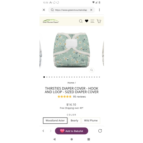 Thirsties Diaper Cover sized diaper cover hook and loop