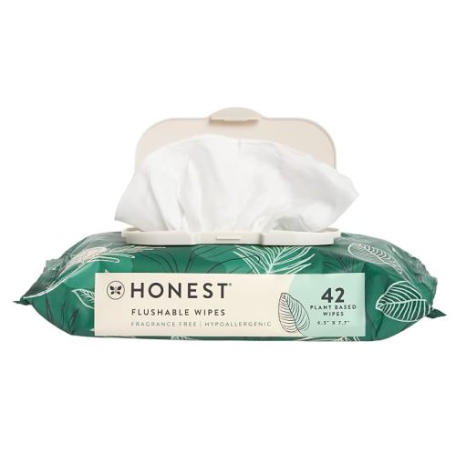 The Honest Company Flushable Wipes, Hypoallergenic, Tropical Leaves, 42ct