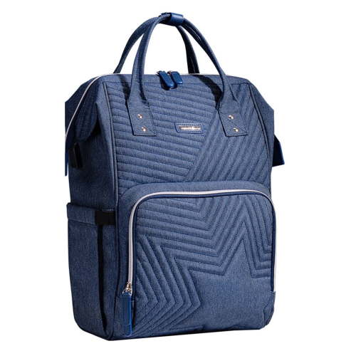 Sunveno Quilted Diaper Backpack Large Capacity Diaper Bag, Navy