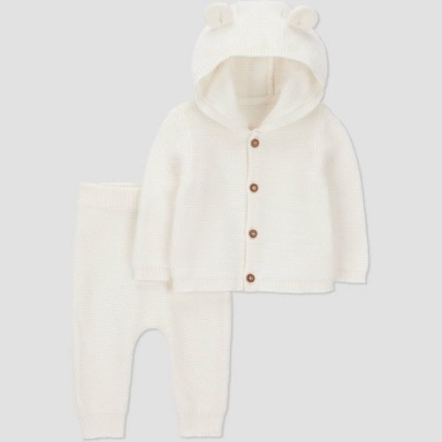 Carter's Just One You® Baby 2pc Hooded Bear Sweater and Jogger Pants Set - Cream 3M