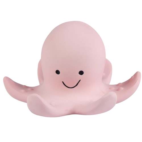 Octopus Organic Natural Rubber Rattle, Teether & Bath Toy