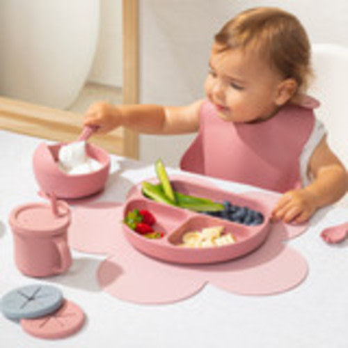 Nino Silicone Dinner Set - Pink