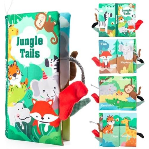 WECHARM KIDS Baby Books Toys,Touch and Feel Crinkle Cloth Book for Infants – Early Learning, Stroller-Friendly! Perfect for Babies 0–18 Months (0,3,6,12,18), a Newborn Gift for Boys & Girls.