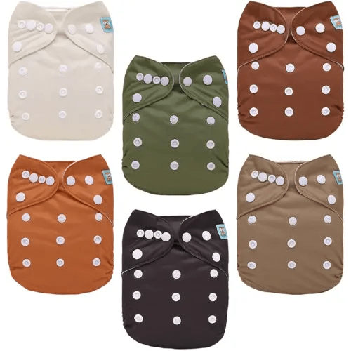 ALVABABY Baby Cloth Diaper 6 Pack with 12 Inserts One Size Cloth Diaper Covers Adjustable Washable Reusable for Baby Girls and Boys