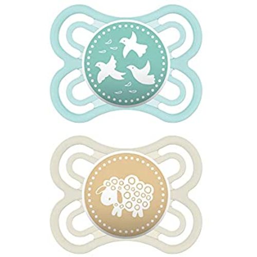 MAM Perfect Pacifiers, Baby Pacifiers 0-6 Months (2 pack, 1 Sterilizing Pacifier Case), Unisex Baby Pacifiers, Best Pacifier for Breastfed Babies, Orthodontic Pacifier