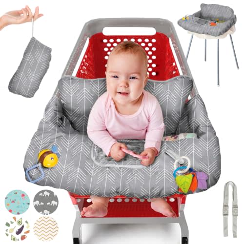 PILLANI Shopping Cart Cover for Baby, High Chair Cover for Restaurant Seat - Grocery Cart Cover for Baby Girl and Boy, Comfortable Cotton Buggy Covers for Babies - Padded Toddler Shopping Cart Cover