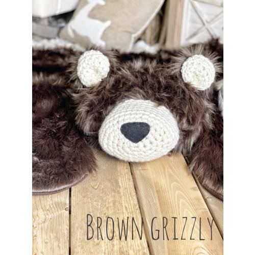 Regular Size Brown Grizzly Bear Rug | ClaraLoo