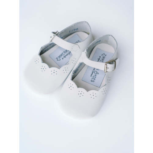Zimmerman Soft Soled Scalloped Mary Jane in White