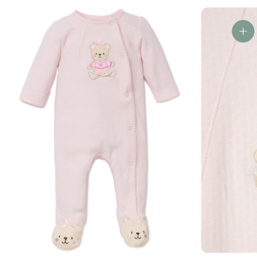 Pink Bear Footed One-Piece